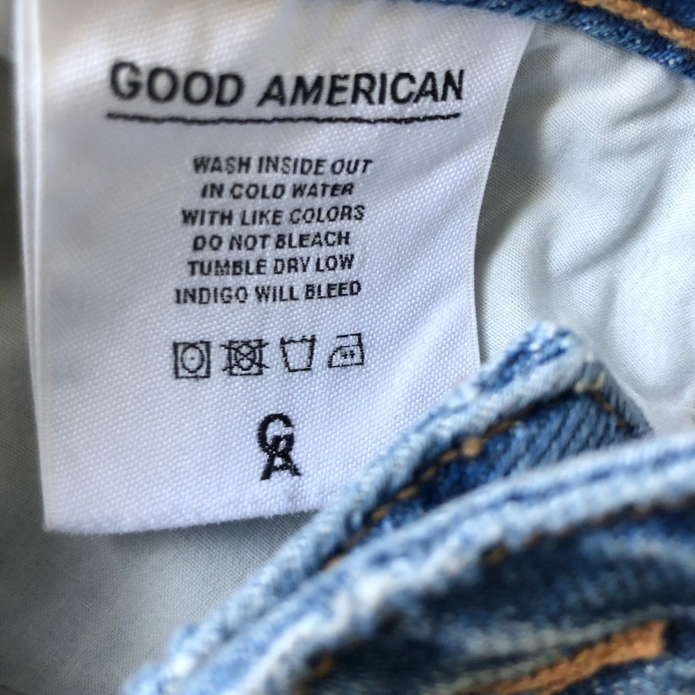Good American Pom Pom Denim Mini Jean Skirt - Picture 8 of 8